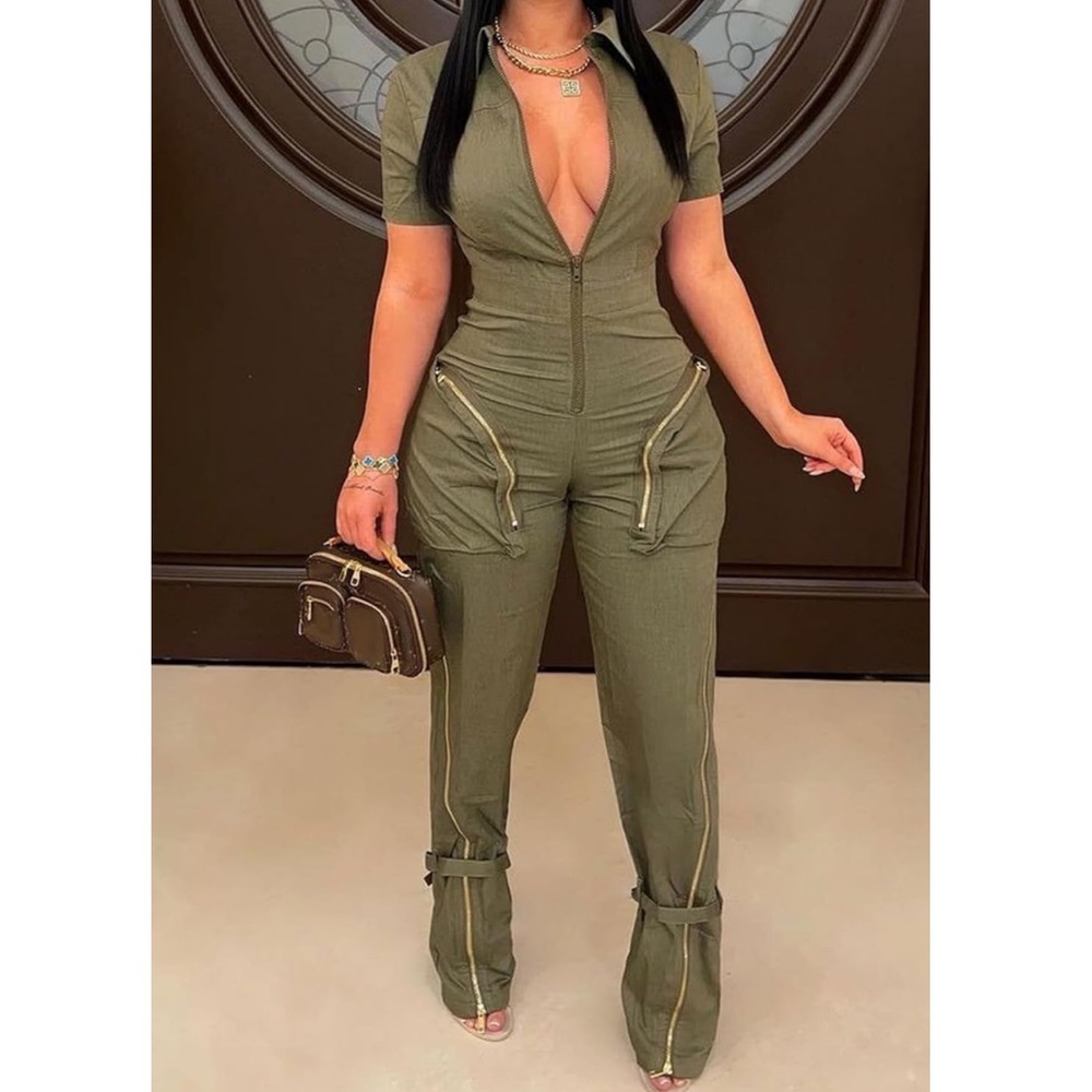 Olive green jumpsuit